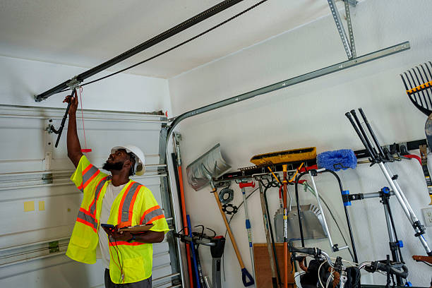 Professional Garage Door Panel Replacement technician working in Le Flore County County, OK